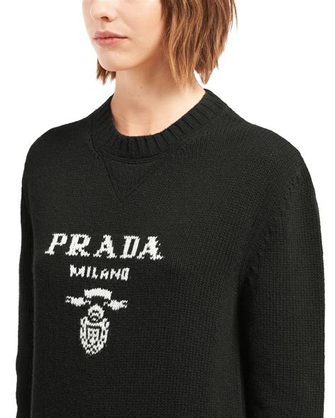 prada sweater logo|Prada crew neck sweater.